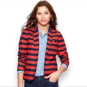 Gap Academy Blazer Jacket red & navy blue stripe Sz 10 women’s